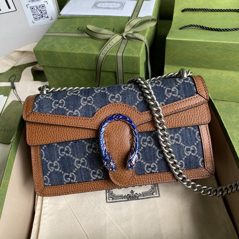 Gucci Chain Shoulder Bag 499623 Denim Blue